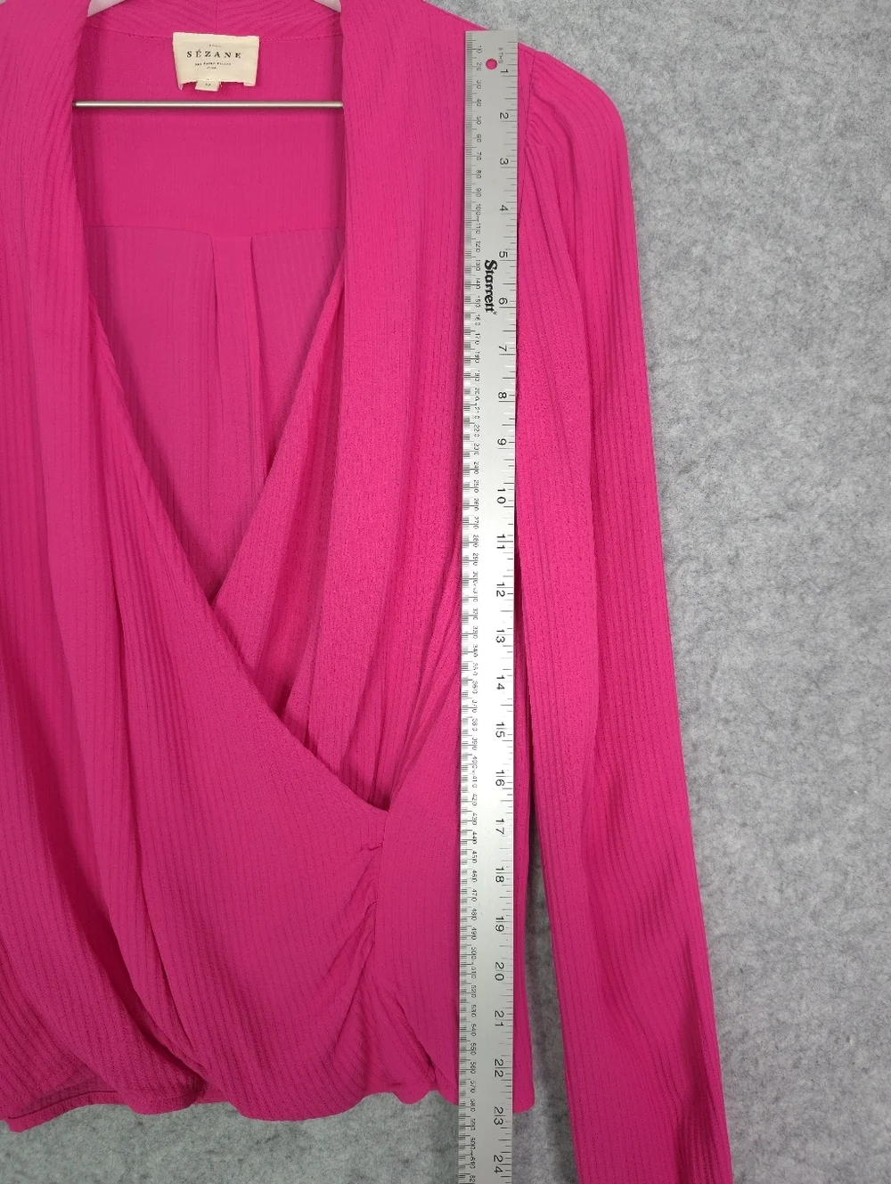 Sezane Abelia Wrap Blouse In Pink - Picture 11 of 12